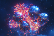 New Years Glowing Futuristic Effects, a Background Graphic by Printable Treasure (Thumbnail 3 of 4)