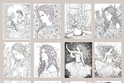 Portraits Coloring Pages For Adults, a Person Illustration by AlineArtStore (Thumbnail 5 of 7)