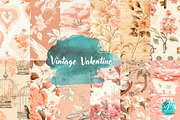 Vintage Valentine seamless patterns, a Decorative Illustration by Verdigris Studios (Thumbnail 1 of 3)