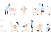 Neonatal care. Nurses and doctors, a Healthcare Illustration by LadadikArt (Thumbnail 2 of 3)