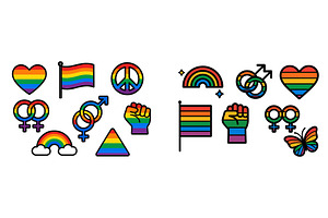 Colorful symbols representing LGBTQ, an Object Illustration by ZinetroN