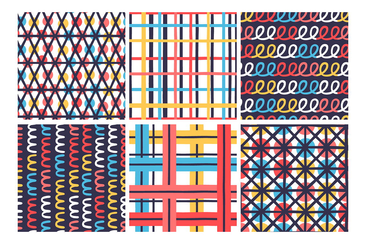 6 DOODLE PATTERNS, a Pattern Graphic by Nastya Tkachova (Photo 3 of 5)