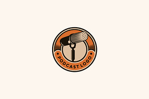 Vintage Style Podcast Logo Design, a Branding & Logo Template by boriman05