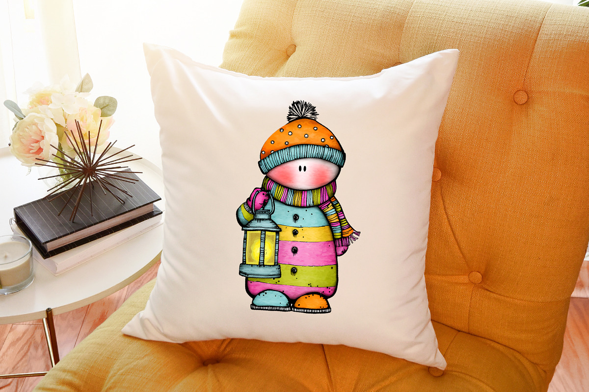 Whimsical Christmas Snowman Clipart, an Illustration by Sublimation Artist (Photo 6 of 6)