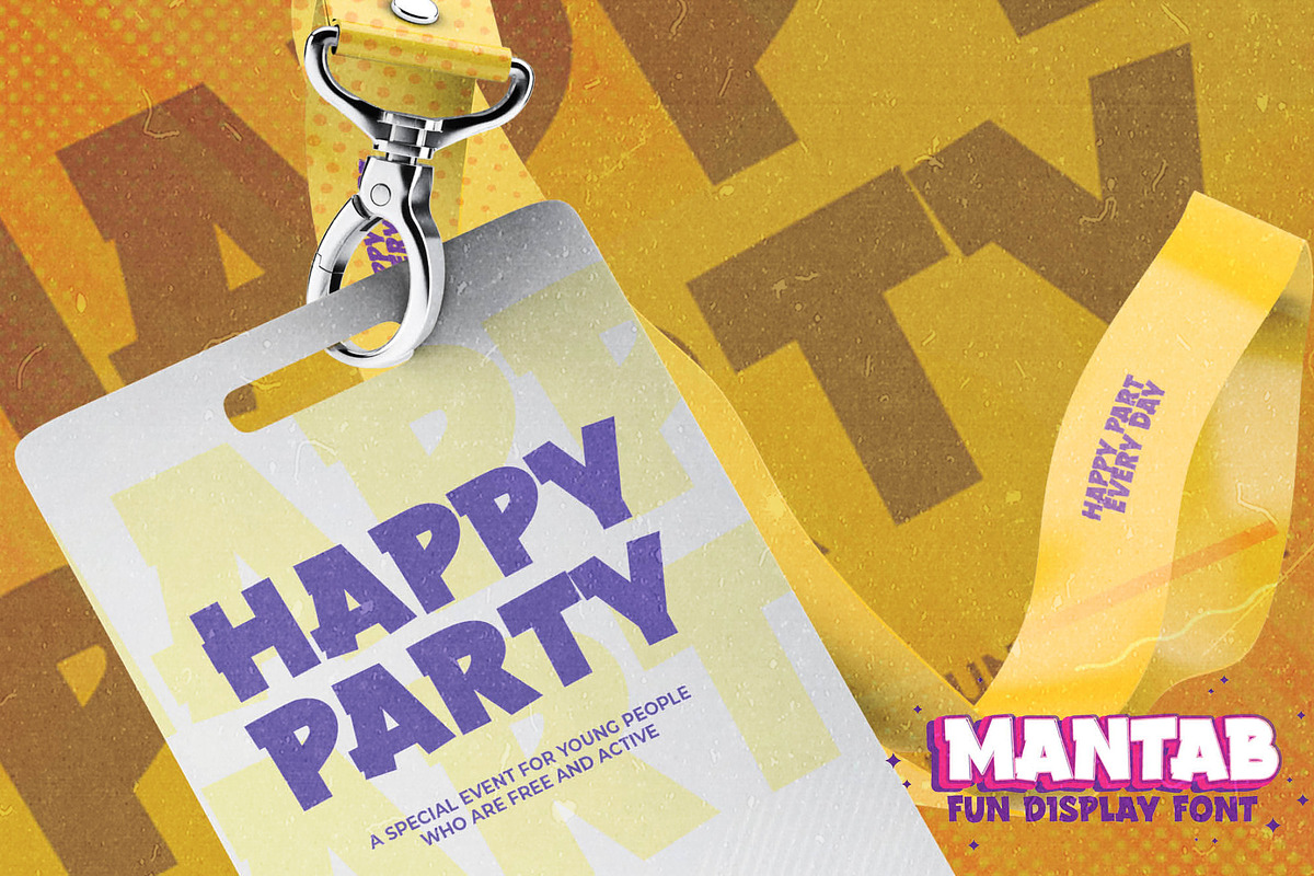 MANTAB - Fun Display Font, a Font by Gassstype (Photo 6 of 9)