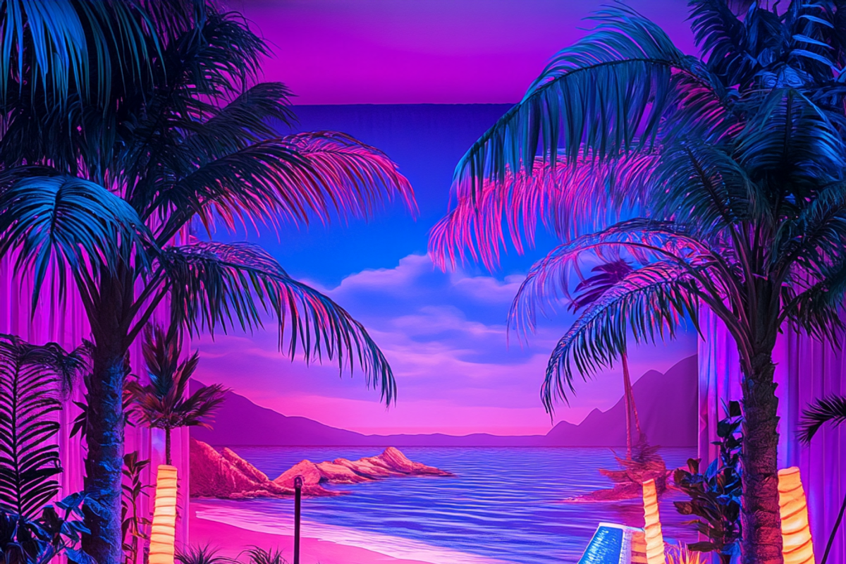 Tropicana Neon Beach Party, a Background Graphic by Printable Treasure (Photo 3 of 6)