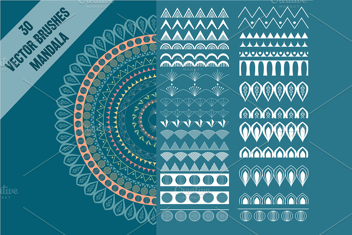 Vector brushes for mandala, a Brush Add-On by MM Studio