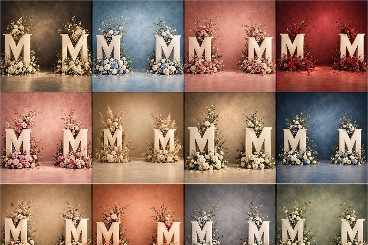25 Floral MOM Digital Backdrops, a Background Graphic by Walllow Creatives (Photo 2 of 3)
