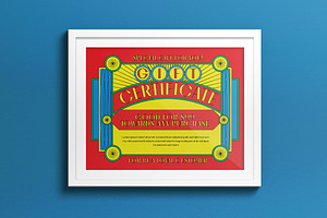Red Yellow Vintage Gift Certificate, a Stationery Template by graphicook
