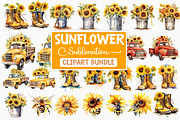 Sunflowers Sublimation Cliparts Set, an Object Graphic by Fokira (Thumbnail 1 of 2)