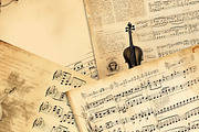 Christmas Music Retro Vintage Sheets, a Background Graphic by Fun Digital (Thumbnail 3 of 6)