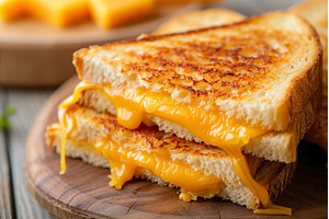 Melting cheddar cheese grilled, a Food & Drink Photo by Lermont51