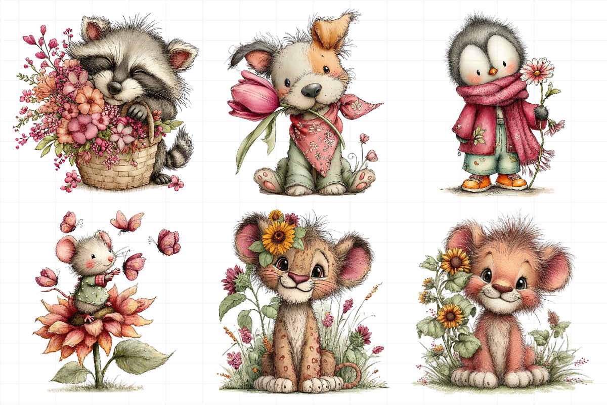 Whimsical Spring Animal Clipart, an Illustration by Daily.Designs (Photo 4 of 8)