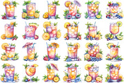Whimsical Summer Cocktail Clipart, an Illustration by designcity5 (Thumbnail 2 of 5)