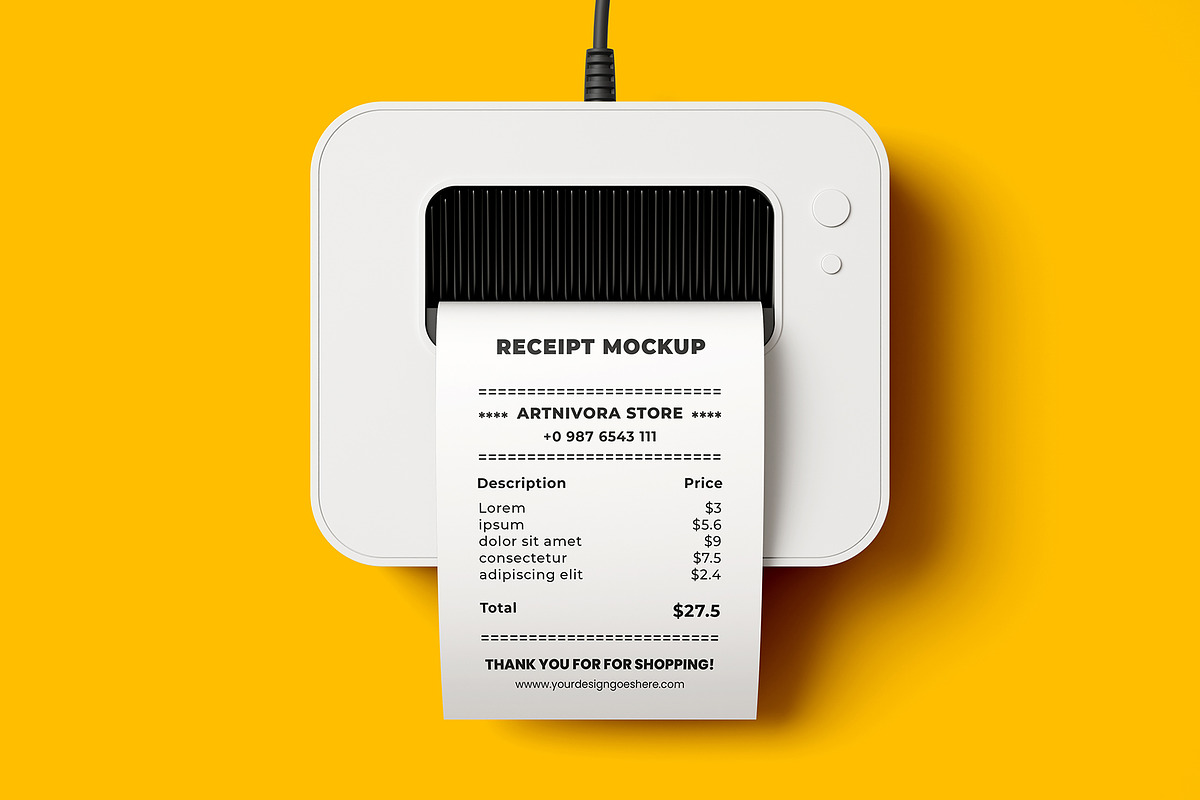 Receipt Mockup, a Wearable Device Mockup by Artnivora.Std (Photo 2 of 5)