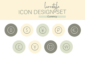 Linestyle Icon Design Set Currency, an Outline Icon by pepulousdsg