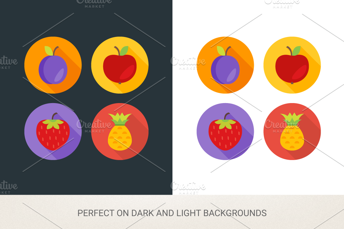 Round fruits icons, an Icon by miumiu