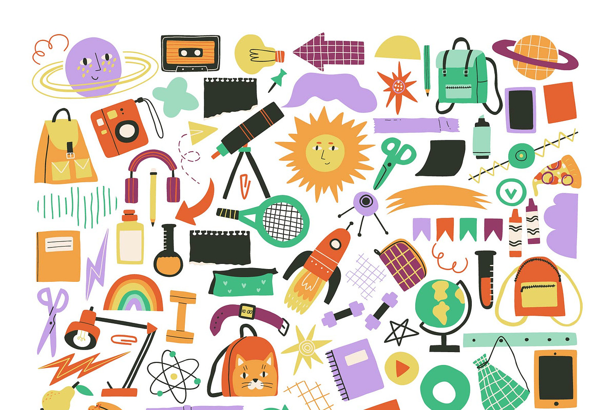 BACK TO SCHOOL: clipart and stickers, an Education Illustration by Elliko shop (Photo 3 of 14)