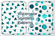 Watercolor Vector Seamless Patterns, a Pattern Graphic by Happiestsim (Thumbnail 4 of 4)