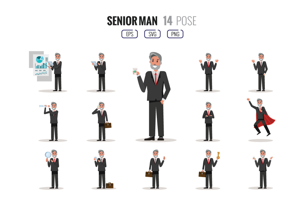 5 Flat Character 70 pose, a Finance Illustration by Foxyard studio (Photo 2 of 6)