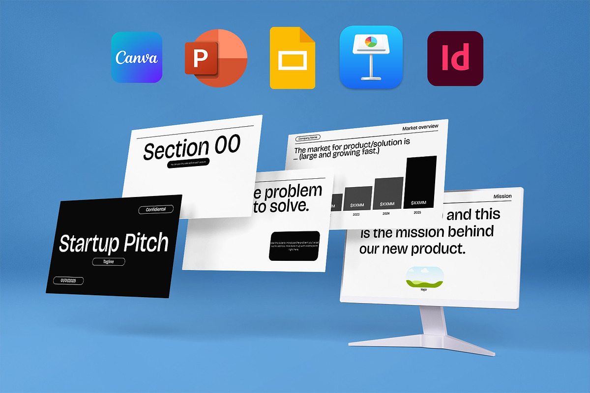 Pitch Presentation Startup Template, a Presentation Template by Tasha's Verse (Photo 1 of 3)