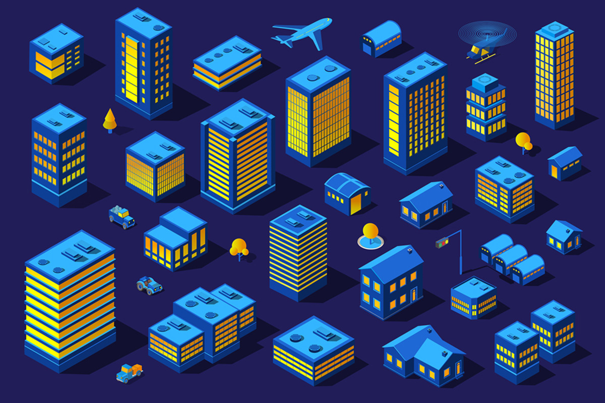 The night smart design kit city, an Object Graphic by AlexZeL (Photo 1 of 3)