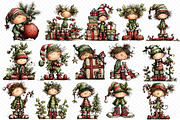 Christmas Cartoon Funny Elf Clipart, an Illustration by cherrydesign (Thumbnail 3 of 3)