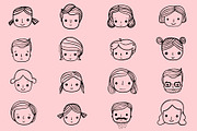 Cute Hand Drawn Faces Clip Art Set, an Education Illustration by Pravokrugulnik (Thumbnail 3 of 4)