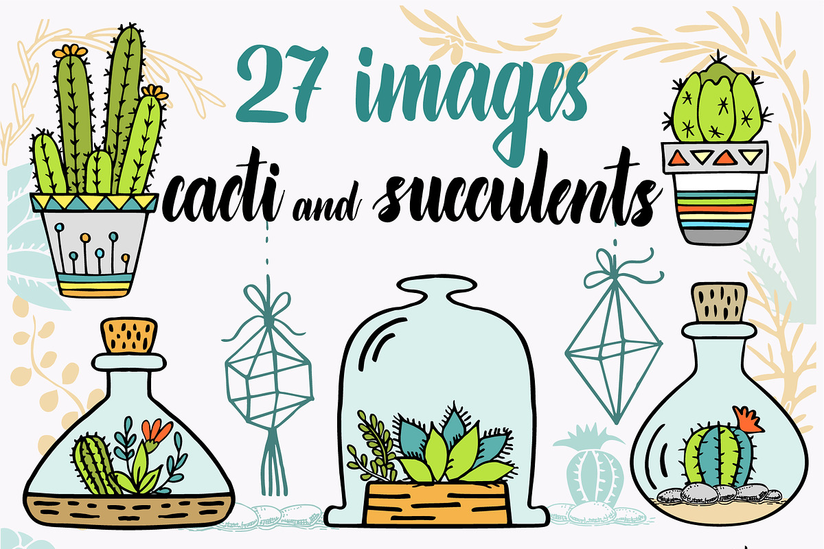 Cacti and succulents design set 140+, an Object Graphic by Live line (Photo 2 of 8)