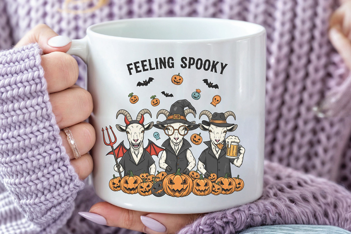 Feeling Spooky Witchy Goat & Pumpkin, an Illustration by CraftArtStudio (Photo 3 of 4)