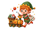 Whimsical Christmas Elf Clipart, an Illustration by Craft Nest (Thumbnail 5 of 11)