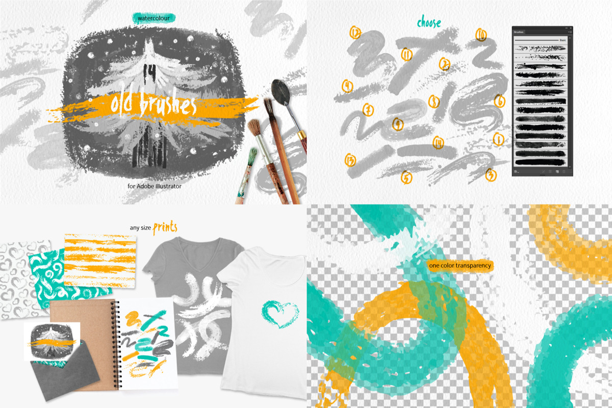 90 Watercolor Brushes BUNDLE preview 8