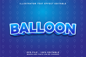 Balloon Text Effect Editable