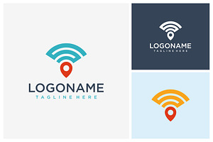Modern wireless signal and location, a Branding & Logo Template by jundio studio