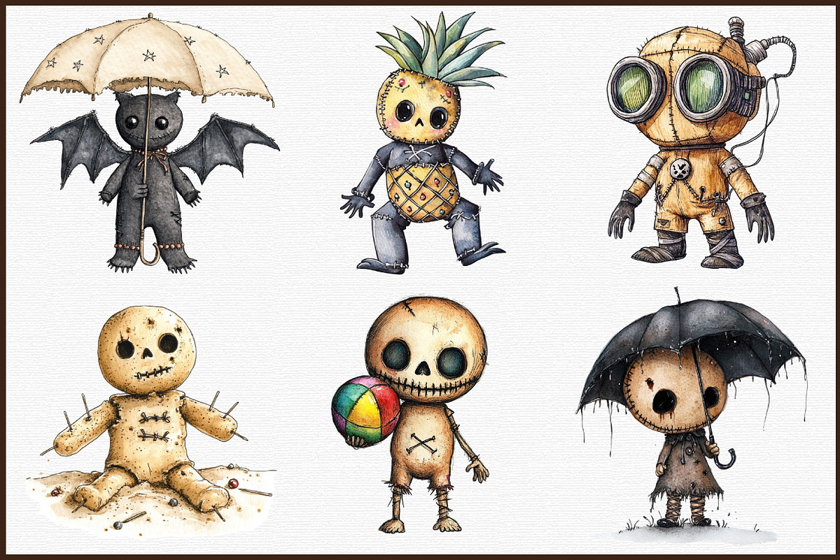 Summer Gothic Voodoo Doll Clipart Bu, an Illustration by Sublimation Artist (Photo 3 of 6)