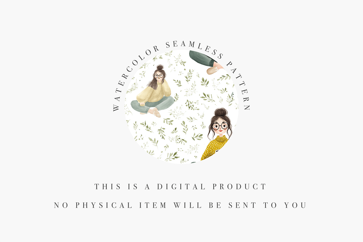 Quirky Girl Seamless Pattern, a Decorative Illustration by Pati Charm Studio (Photo 2 of 7)