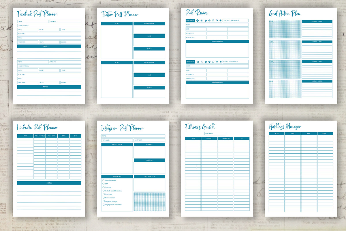 Digital Social Media Planner, a Stationery Template by Design House (Photo 2 of 9)