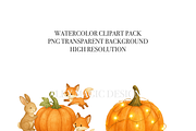 Autumn Pumpkin Clipart Set, a Decorative Illustration by Pati Charm Studio (Thumbnail 5 of 8)