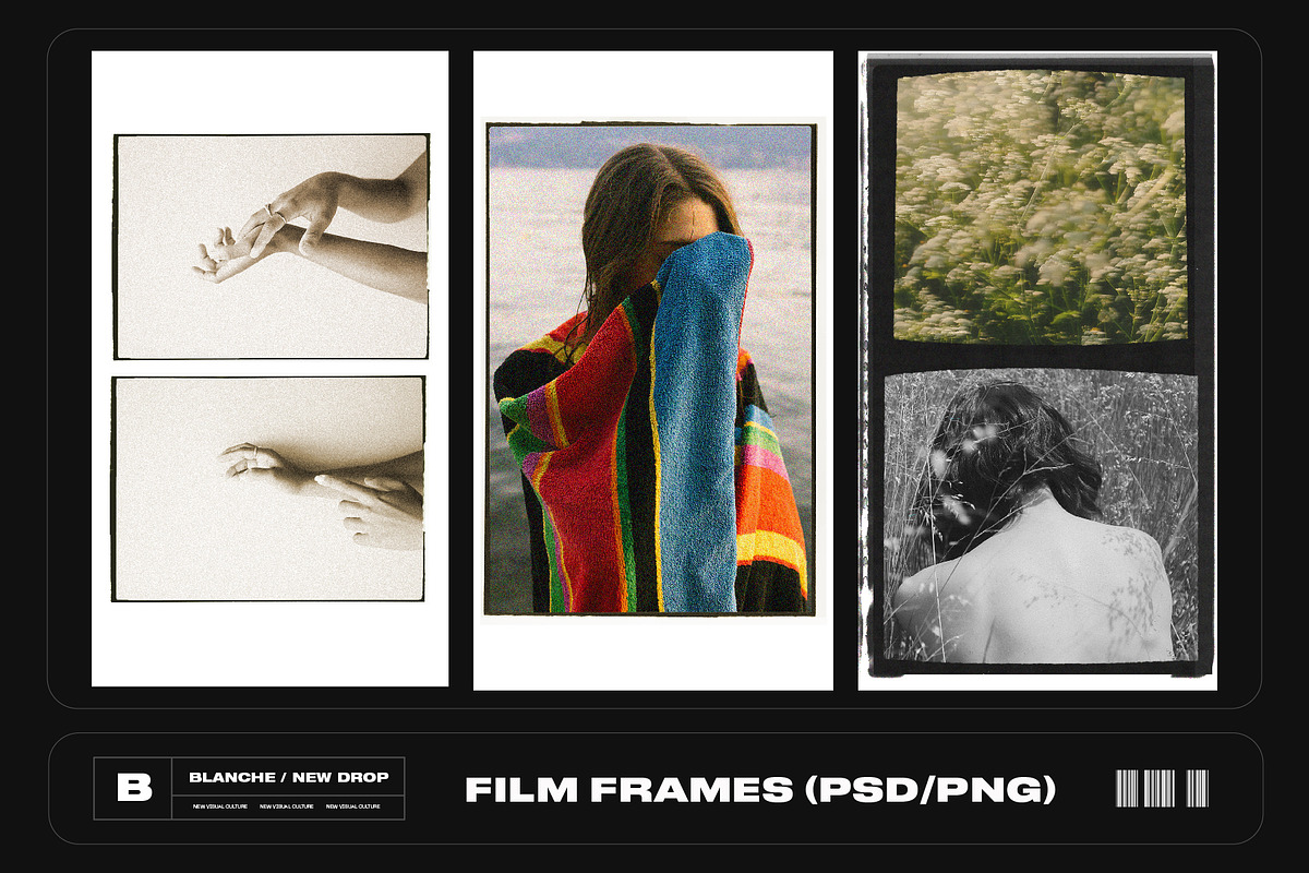 3 ANALOG FILM FRAMES PSD & PNG, a Mockup by BlancheStudio (Photo 1 of 3)