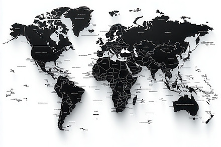 World map black and white detailed c, a Background Photo by Pixeness