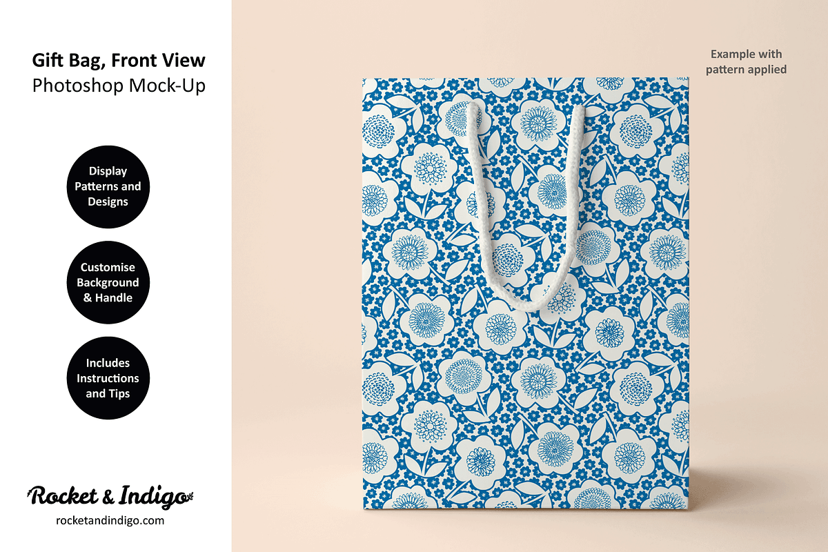 Gift Bag Front Photoshop Mock-Up, a Product Mockup by Rocket & Indigo (Photo 3 of 4)