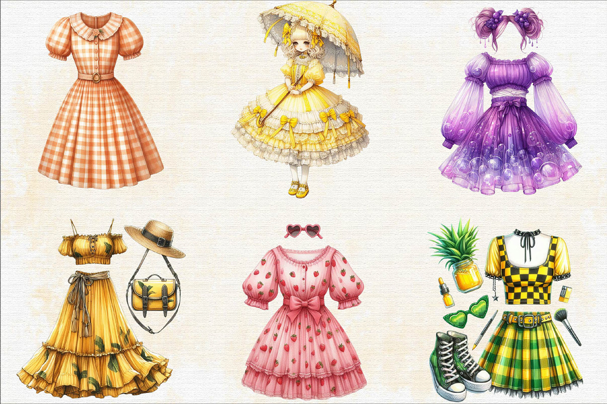 Vintage Baby Dress Sublimation Clipa, an Illustration by SVGArt (Photo 2 of 8)