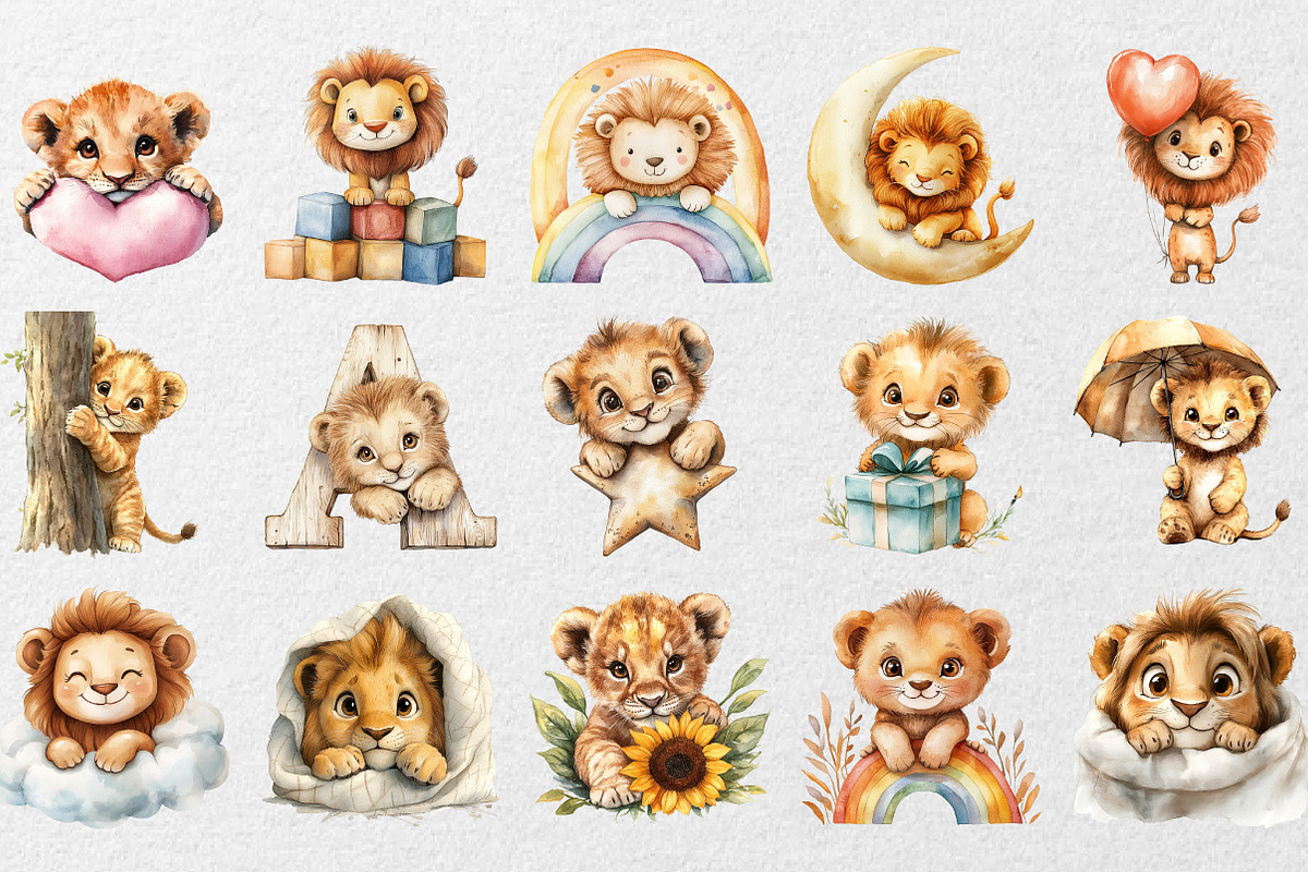 Cute Lion Peeking Around Corner, an Illustration by DreamCafeArt (Photo 4 of 5)