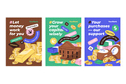 Cash money, coins set + backgrounds, a Finance Illustration by PaperTrident (Thumbnail 2 of 12)