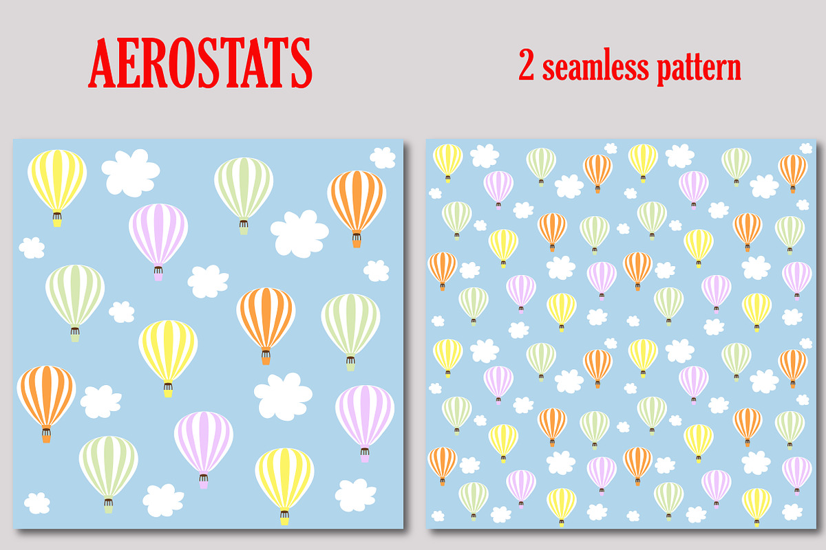 Set of hot air balloons, aerostats, a Seasonal Illustration by Orangepencil (Photo 2 of 5)
