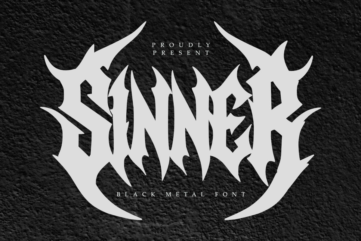 Sinner | Black Metal Font, a Symbol Font by Masyafi Studio (Photo 1 of 8)