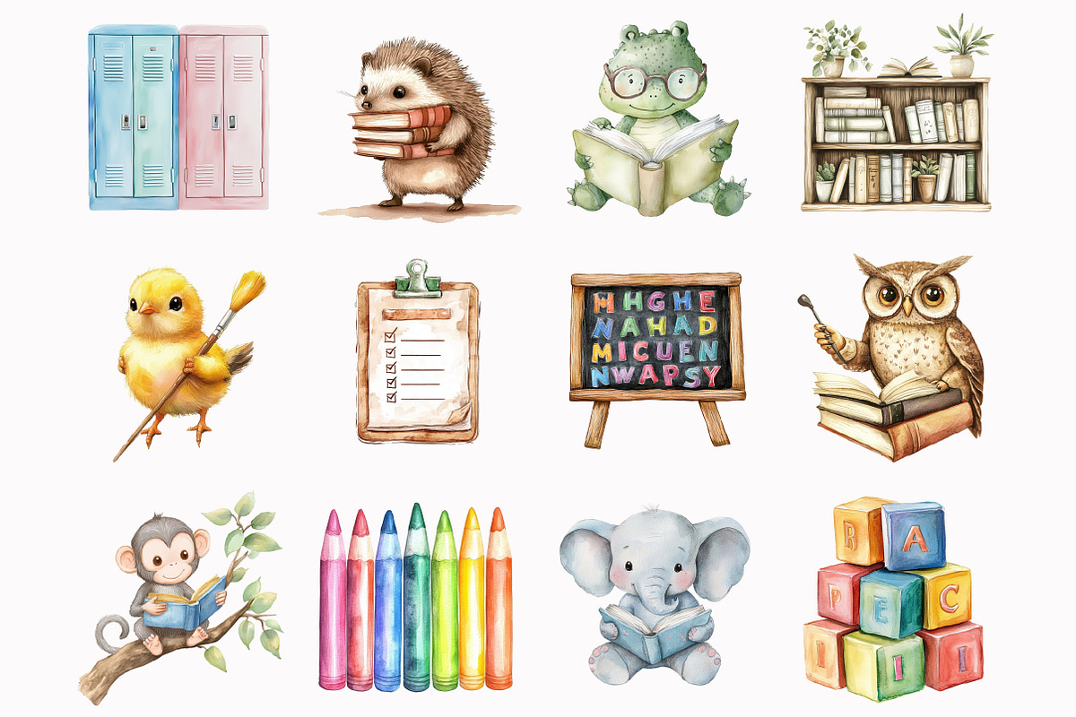 Back to School Clipart Bundle, an Illustration by Design Market (Photo 2 of 5)