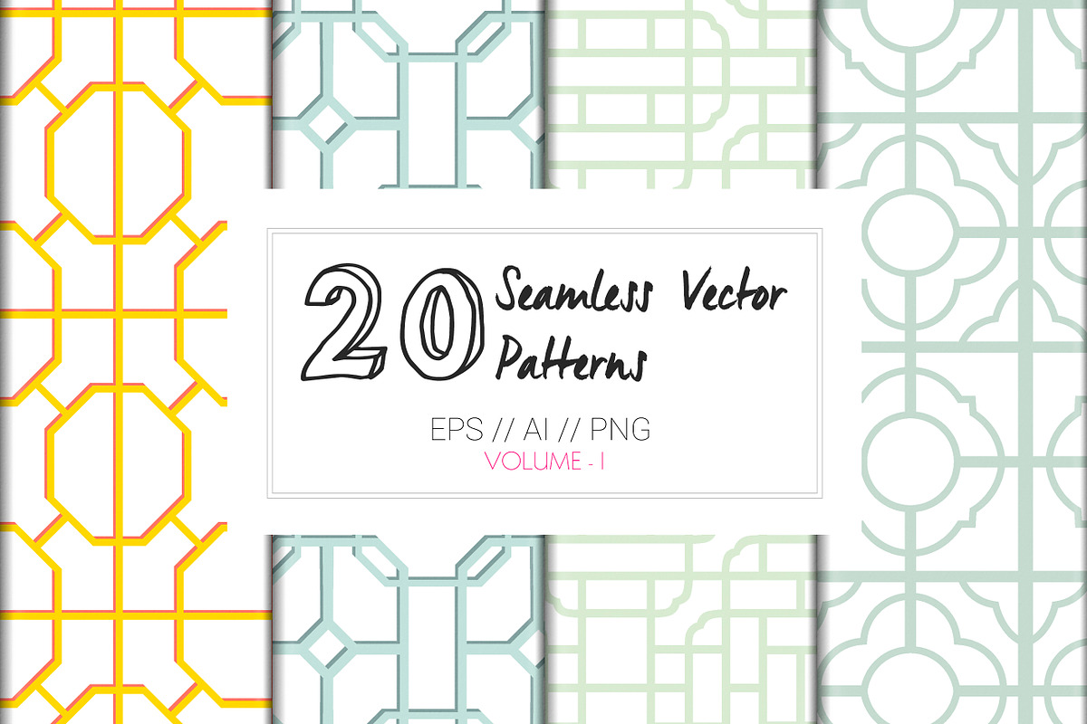 Seamless Vector Geometric Patterns, an Object Graphic by TSTUDIO (Photo 2 of 8)
