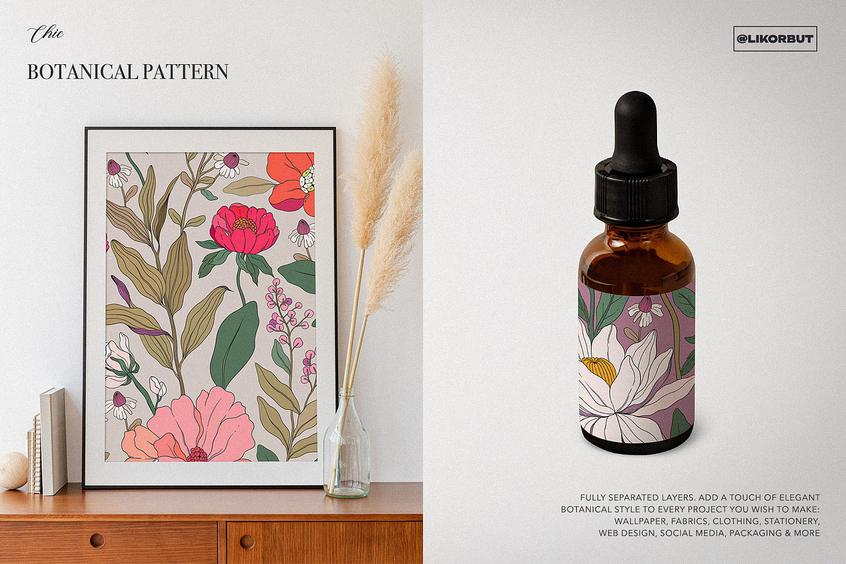 Chic Botanical Pattern and Graphics, a Pattern Graphic by likorbut (Photo 7 of 11)