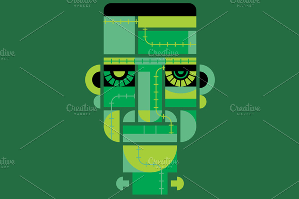 Abstract Frankenstein Character, an Illustration by Dizaino-paslaugos